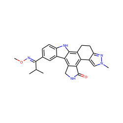 CO/N=C(/c1ccc2[nH]c3c4c(c5c(c3c2c1)CNC5=O)-c1cn(C)nc1CC4)C(C)C ZINC000029041256