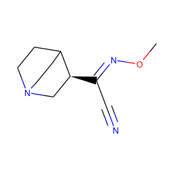 CO/N=C(\C#N)[C@H]1CN2CCC1CC2 ZINC000053041013