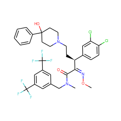 CO/N=C(\C(=O)N(C)Cc1cc(C(F)(F)F)cc(C(F)(F)F)c1)[C@@H](CCN1CCC(O)(c2ccccc2)CC1)c1ccc(Cl)c(Cl)c1 ZINC000029231645