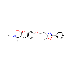 CO/N=C(\C)[C@@H](Cc1ccc(OCCc2nc(-c3ccccc3)oc2C)cc1)C(=O)O ZINC000028702549