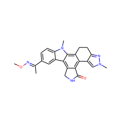 CO/N=C(\C)c1ccc2c(c1)c1c3c(c4c(c1n2C)CCc1nn(C)cc1-4)C(=O)NC3 ZINC000029041268