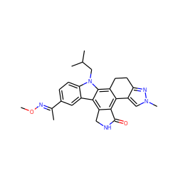 CO/N=C(\C)c1ccc2c(c1)c1c3c(c4c(c1n2CC(C)C)CCc1nn(C)cc1-4)C(=O)NC3 ZINC000029041275