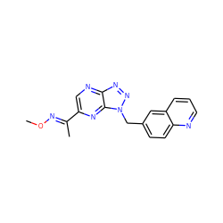 CO/N=C(\C)c1cnc2nnn(Cc3ccc4ncccc4c3)c2n1 ZINC000068248545