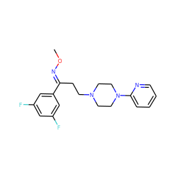 CO/N=C(\CCN1CCN(c2ccccn2)CC1)c1cc(F)cc(F)c1 ZINC000036216665