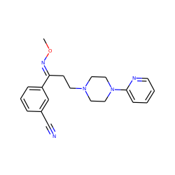 CO/N=C(\CCN1CCN(c2ccccn2)CC1)c1cccc(C#N)c1 ZINC000038147629