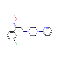 CO/N=C(\CCN1CCN(c2ccccn2)CC1)c1cccc(Cl)c1 ZINC000036216751