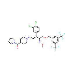 CO/N=C(\COCc1cc(C(F)(F)F)cc(C(F)(F)F)c1)[C@@H](CCN1CCC(C(=O)N2CCCC2)CC1)c1ccc(Cl)c(Cl)c1 ZINC000027555336