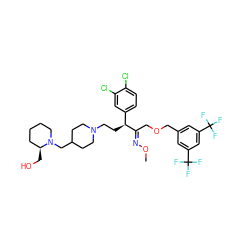 CO/N=C(\COCc1cc(C(F)(F)F)cc(C(F)(F)F)c1)[C@@H](CCN1CCC(CN2CCCC[C@@H]2CO)CC1)c1ccc(Cl)c(Cl)c1 ZINC000027550488