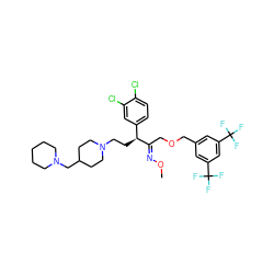 CO/N=C(\COCc1cc(C(F)(F)F)cc(C(F)(F)F)c1)[C@@H](CCN1CCC(CN2CCCCC2)CC1)c1ccc(Cl)c(Cl)c1 ZINC000027551937