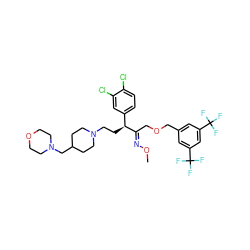 CO/N=C(\COCc1cc(C(F)(F)F)cc(C(F)(F)F)c1)[C@@H](CCN1CCC(CN2CCOCC2)CC1)c1ccc(Cl)c(Cl)c1 ZINC000027550032