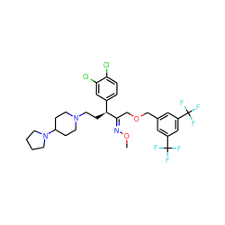 CO/N=C(\COCc1cc(C(F)(F)F)cc(C(F)(F)F)c1)[C@@H](CCN1CCC(N2CCCC2)CC1)c1ccc(Cl)c(Cl)c1 ZINC000027552997