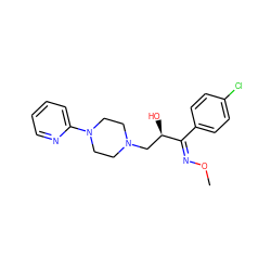 CO/N=C(\c1ccc(Cl)cc1)[C@H](O)CN1CCN(c2ccccn2)CC1 ZINC000036216698