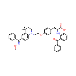 CO/N=C(\c1ccccc1)c1ccc2c(c1)C(C)(C)CCN2CCOc1ccc(C[C@H](Nc2ccccc2C(=O)c2ccccc2)C(=O)O)cc1 ZINC000049650046