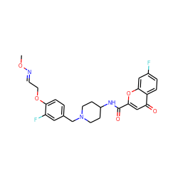 CO/N=C/COc1ccc(CN2CCC(NC(=O)c3cc(=O)c4ccc(F)cc4o3)CC2)cc1F ZINC000028884151