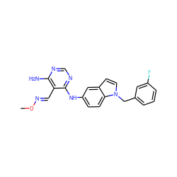 CO/N=C/c1c(N)ncnc1Nc1ccc2c(ccn2Cc2cccc(F)c2)c1 ZINC000029044437