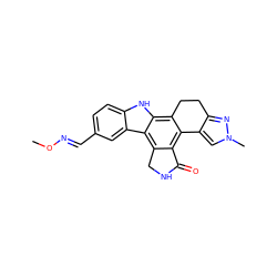 CO/N=C/c1ccc2[nH]c3c4c(c5c(c3c2c1)CNC5=O)-c1cn(C)nc1CC4 ZINC000029041249