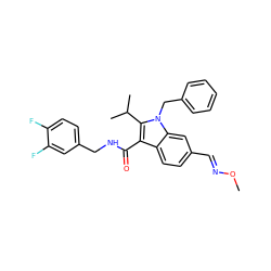 CO/N=C/c1ccc2c(C(=O)NCc3ccc(F)c(F)c3)c(C(C)C)n(Cc3ccccc3)c2c1 ZINC000096172226