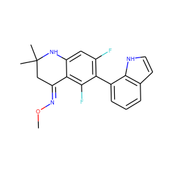 CO/N=C1\CC(C)(C)Nc2cc(F)c(-c3cccc4cc[nH]c34)c(F)c21 ZINC000071317755