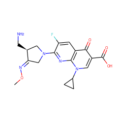 CO/N=C1\CN(c2nc3c(cc2F)c(=O)c(C(=O)O)cn3C2CC2)C[C@@H]1CN ZINC000022059926