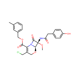 CO[C@@]1(NC(=O)Cc2ccc(O)cc2)C(=O)N2C(C(=O)OCc3cccc(C)c3)=C(CCl)CO[C@@H]21 ZINC000026480191