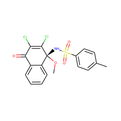 CO[C@@]1(NS(=O)(=O)c2ccc(C)cc2)C(Cl)=C(Cl)C(=O)c2ccccc21 ZINC000000837128