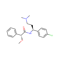 CO[C@@H](C(=O)N[C@@H](CCN(C)C)c1ccc(Cl)cc1)c1ccccc1 ZINC000013684699