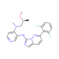 CO[C@@H](C)CN(C)c1ccncc1Nc1ncc2ccc(-c3c(F)cccc3F)nn12 ZINC000142922241