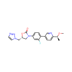 CO[C@@H](C)c1ccc(-c2ccc(N3C[C@H](Cn4ccnn4)OC3=O)cc2F)cn1 ZINC000028711436