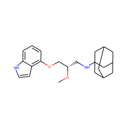 CO[C@@H](CNC12CC3CC(CC(C3)C1)C2)COc1cccc2[nH]ccc12 ZINC000028823875