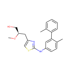 CO[C@@H](CO)Cc1csc(Nc2ccc(C)c(-c3ccccc3C)c2)n1 ZINC000653887833