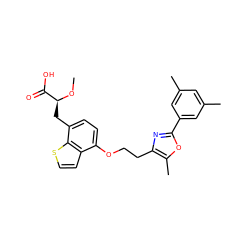 CO[C@@H](Cc1ccc(OCCc2nc(-c3cc(C)cc(C)c3)oc2C)c2ccsc12)C(=O)O ZINC000040940265