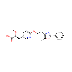 CO[C@@H](Cc1ccc(OCCc2nc(-c3ccccc3)oc2C)nc1)C(=O)O ZINC000034717744