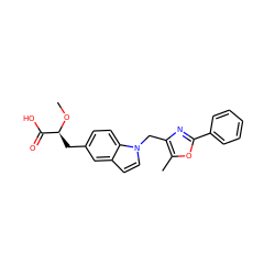 CO[C@@H](Cc1ccc2c(ccn2Cc2nc(-c3ccccc3)oc2C)c1)C(=O)O ZINC000034097435