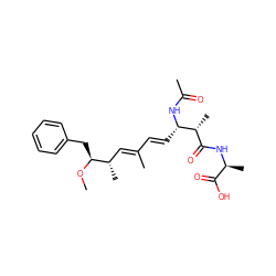 CO[C@@H](Cc1ccccc1)[C@@H](C)/C=C(C)/C=C/[C@H](NC(C)=O)[C@H](C)C(=O)N[C@@H](C)C(=O)O ZINC000013537716