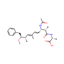 CO[C@@H](Cc1ccccc1)[C@@H](C)/C=C(C)/C=C/[C@H](NC(C)=O)[C@H](C)C(=O)N[C@H](C)C(=O)O ZINC000013537710