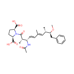 CO[C@@H](Cc1ccccc1)[C@@H](C)/C=C(C)/C=C/[C@H](NC(C)=O)[C@H](C)C(=O)N1[C@H](C(=O)O)CC[C@@H]1C(=O)O ZINC000026733017