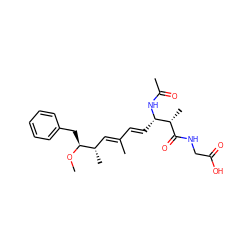 CO[C@@H](Cc1ccccc1)[C@@H](C)/C=C(C)/C=C/[C@H](NC(C)=O)[C@H](C)C(=O)NCC(=O)O ZINC000013537713