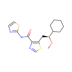 CO[C@@H](Cc1scnc1C(=O)Nc1nccs1)C1CCCCC1 ZINC000028468972