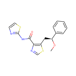 CO[C@@H](Cc1scnc1C(=O)Nc1nccs1)c1ccccc1 ZINC000028456875