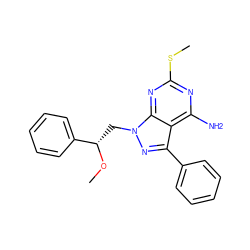 CO[C@@H](Cn1nc(-c2ccccc2)c2c(N)nc(SC)nc21)c1ccccc1 ZINC000473134917