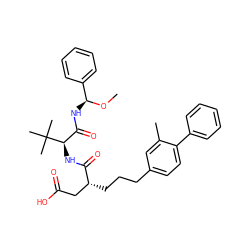 CO[C@@H](NC(=O)[C@@H](NC(=O)[C@H](CCCc1ccc(-c2ccccc2)c(C)c1)CC(=O)O)C(C)(C)C)c1ccccc1 ZINC000027102988