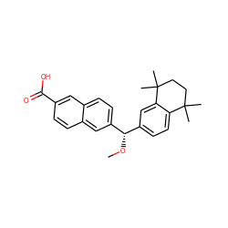 CO[C@@H](c1ccc2c(c1)C(C)(C)CCC2(C)C)c1ccc2cc(C(=O)O)ccc2c1 ZINC000013604264