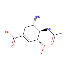 CO[C@@H]1C=C(C(=O)O)C[C@H](N)[C@H]1NC(C)=O ZINC000004134481