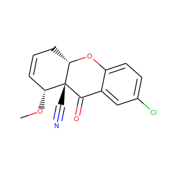 CO[C@@H]1C=CC[C@@H]2Oc3ccc(Cl)cc3C(=O)[C@@]21C#N ZINC000028015264