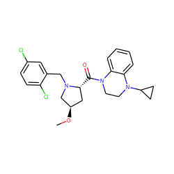 CO[C@@H]1C[C@@H](C(=O)N2CCN(C3CC3)c3ccccc32)N(Cc2cc(Cl)ccc2Cl)C1 ZINC000205199185