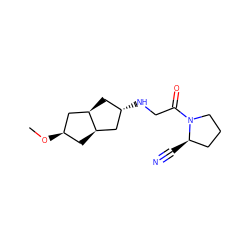 CO[C@@H]1C[C@@H]2C[C@@H](NCC(=O)N3CCC[C@H]3C#N)C[C@@H]2C1 ZINC000101349649