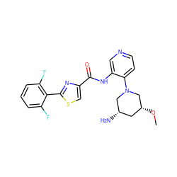 CO[C@@H]1C[C@H](N)CN(c2ccncc2NC(=O)c2csc(-c3c(F)cccc3F)n2)C1 ZINC000169269856