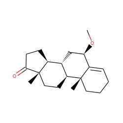 CO[C@@H]1C[C@H]2[C@@H]3CCC(=O)[C@@]3(C)CC[C@@H]2[C@@]2(C)CCCC=C12 ZINC000013756294