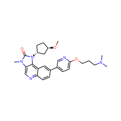 CO[C@@H]1CC[C@@H](n2c(=O)n(C)c3cnc4ccc(-c5ccc(OCCCN(C)C)nc5)cc4c32)C1 ZINC001772617497