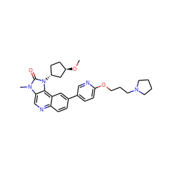 CO[C@@H]1CC[C@@H](n2c(=O)n(C)c3cnc4ccc(-c5ccc(OCCCN6CCCC6)nc5)cc4c32)C1 ZINC001772605599